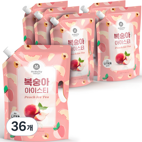 맥널티커피 복숭아 아이스티, 1L, 36개