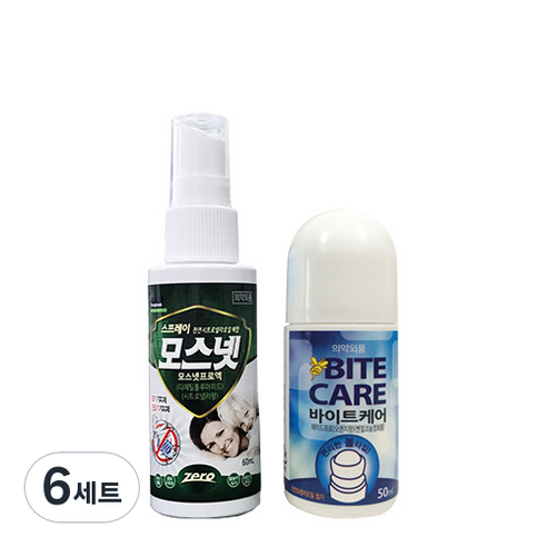동국제약 바이트케어 50ml + 모스넷 60ml 세트, 6세트