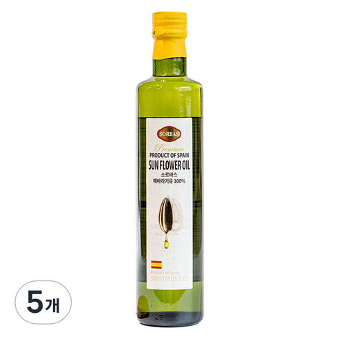 소르바스 해바라기유, 500ml, 5개