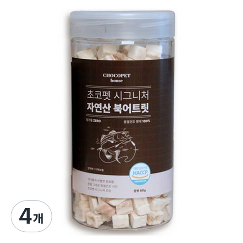 초코펫하우스 반려동물 시그니처 동결건조 간식, 북어, 80g, 4개