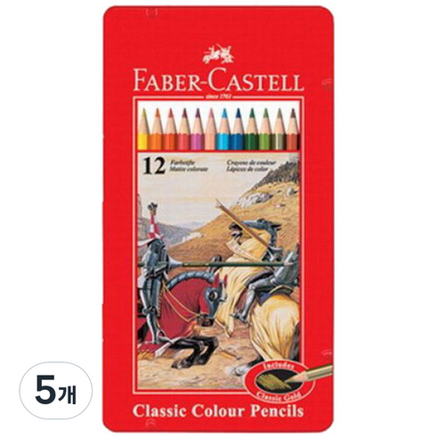 파버카스텔 일반 색연필 틴케이스, 12색, 5개