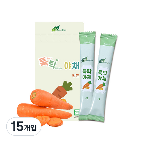 네이쳐그레인 툭탁야채 야채 알갱이 이유식 재료 3g, 15개, 당근