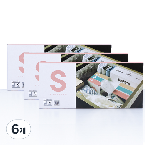 담다 수납이 간편한 뽑아쓰는 위생백 소형 200p, 소(S), 200개입, 6개