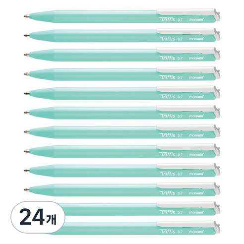 모나미 트리피스 볼펜 0.7mm, 파스텔 민트, 24개