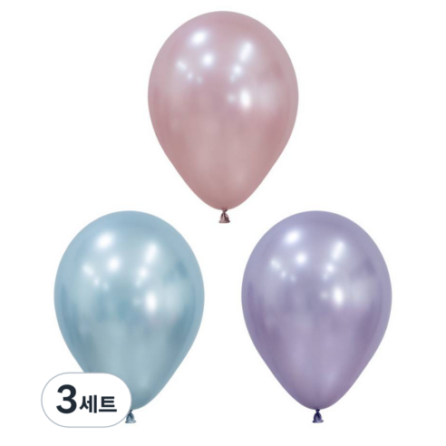 셈퍼텍스 30cm 실크 풍선 3종 x 10p 세트, 핑크블로썸, 아크틱블루, 라이트애머시스트, 3세트