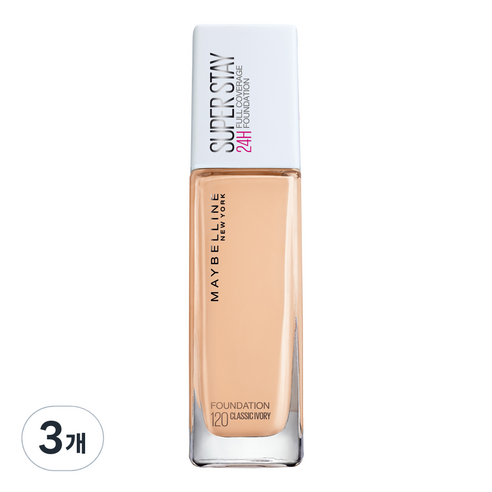 메이블린 뉴욕 슈퍼스테이 파운데이션 30ml, 120 클래식 아이보리, 3개