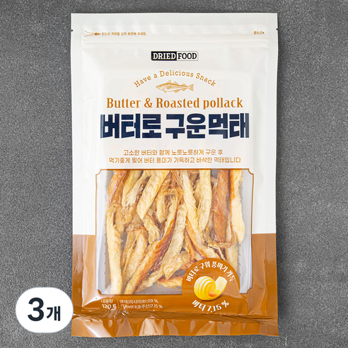 버터로 구운 먹태, 120g, 3개