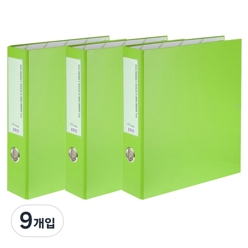 에코청운 에코 D링바인다 A4 7cm 3공, 연두, 9개입