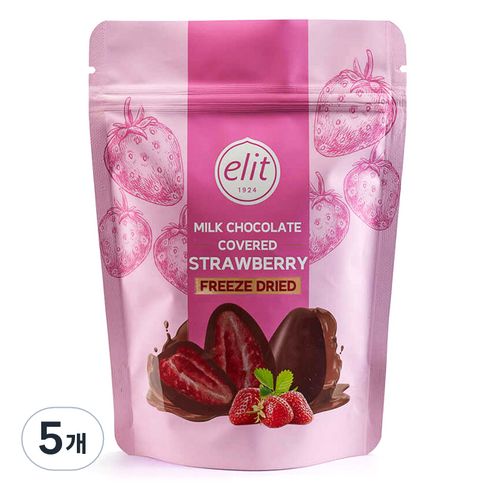 엘리트 밀크 초콜릿 커버드 스트로베리, 80g, 5개