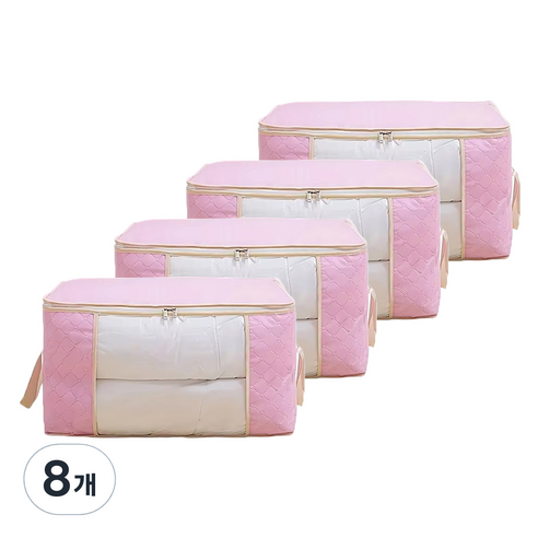 조인메이드 다용도 겨울 옷 이불 정리 가방 정리함 특대형, 핑크, 8개