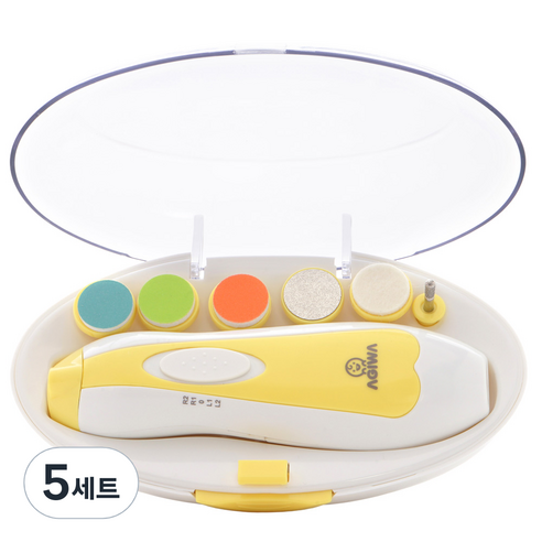 아기와 유아 전동 손톱정리 네일트리머 6종 세트, 혼합 색상, 5세트