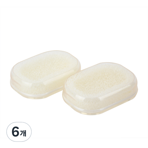 새드리 뽀송이 사각 비누받침, 투명, 6개