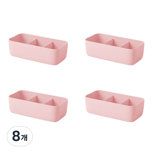 블럭마트 플라스틱 속옷 서랍 정리함 3칸 핑크, 8개