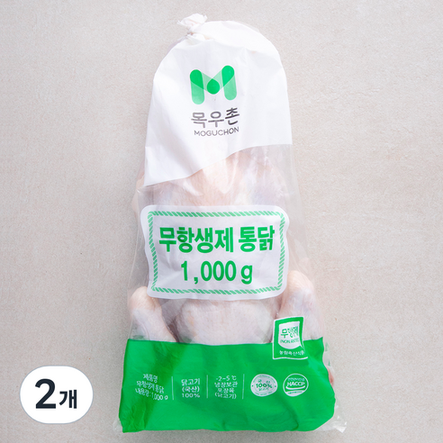 목우촌 무항생제 통닭 (냉장), 1000g, 2개