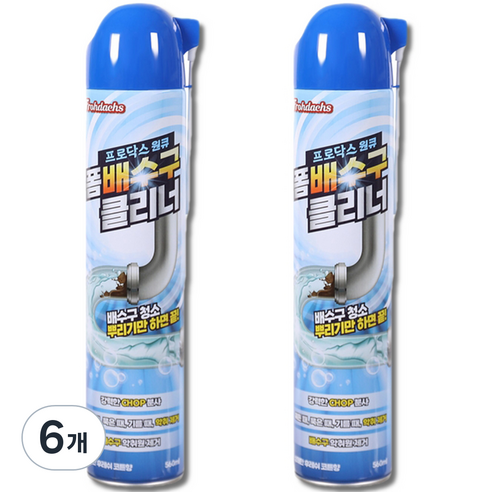 프로닥스 원큐 폼 배수구 다용도 클리너, 6개, 560ml