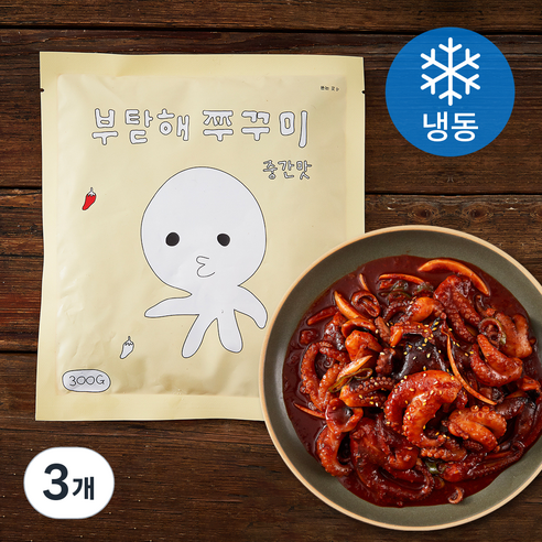 부탇해 쭈꾸미 중간맛 (냉동), 300g, 3개