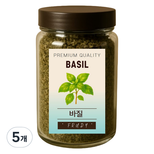 푸르디 건조 바질잎, 100g, 5개