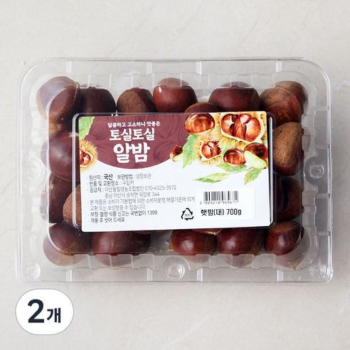 아산율림 햇밤 대, 700g, 2개