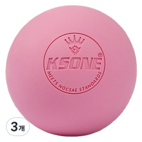 KSONE 스카위즈 근육 이완 마사지 볼, 3개, 핑크