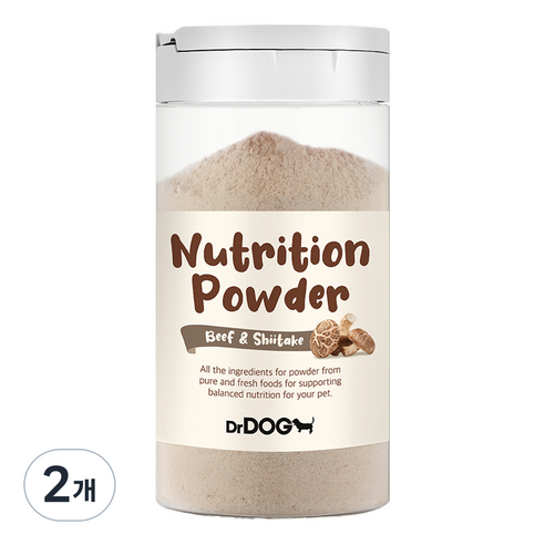 닥터독 강아지 영양 파우더 간식, 혼합맛(한우/표고버섯), 70g, 2개