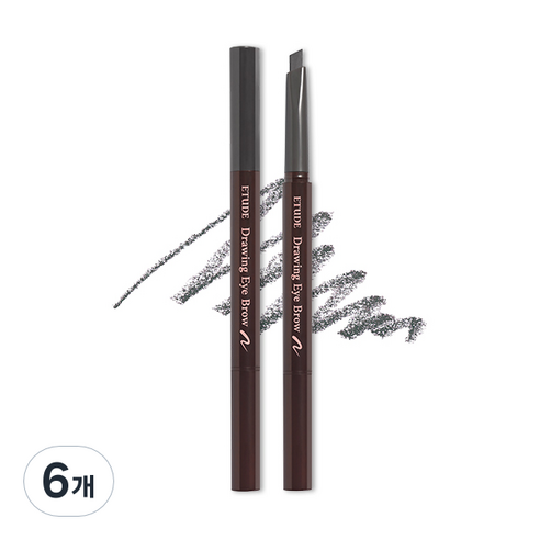 에뛰드하우스 드로잉 아이 브라우 오토펜슬 0.25g, 4호 다크그레이, 6개