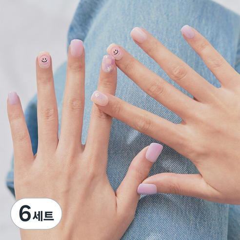 데싱디바 매직프레스 네일팁 30p 세트 숏 스퀘어, 샤이 스마일, 6개