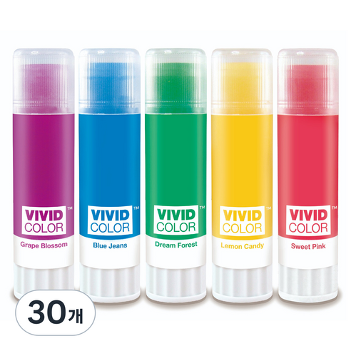 비비드컬러풀 종이나라 딱풀, 25g, 30개