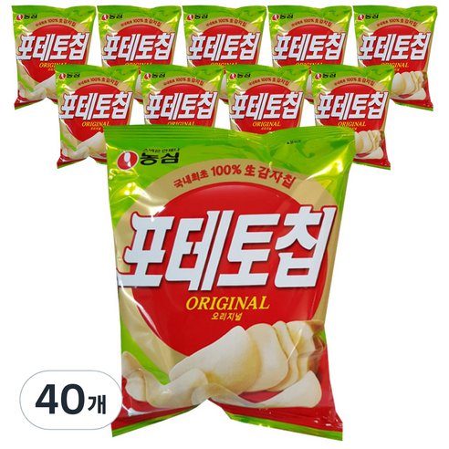 농심 포테토칩 오리지널 감자칩, 60g, 40개