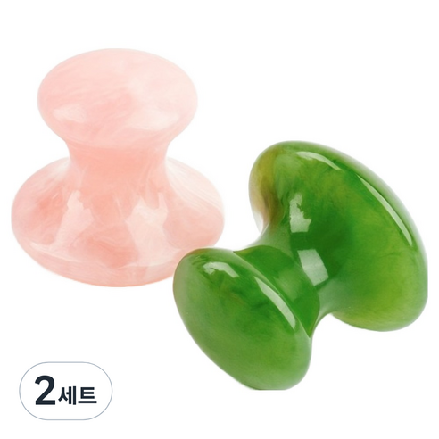 디미스 얼굴윤곽 괄사 2종 세트, 핑크버섯, 그린버섯, 2세트