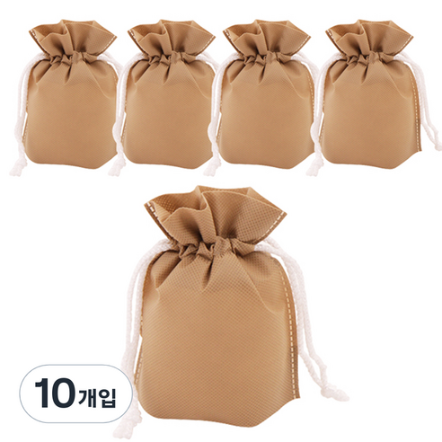 봄91 SYP 베이지 부직포 스탠드 복주머니 15 x 18 cm, 혼합 색상, 10개입