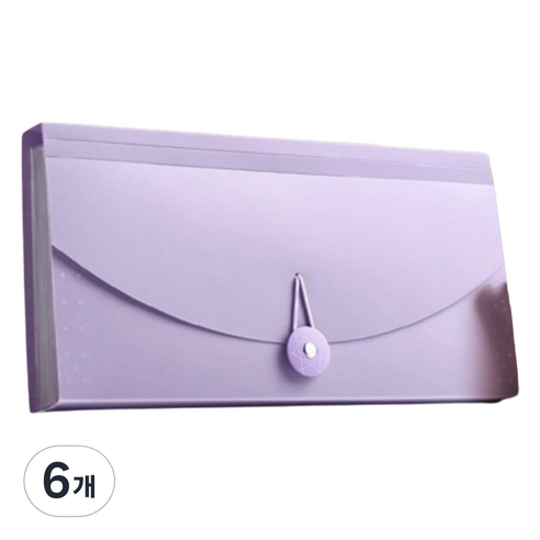 아스터 사무실 통장 영수증 정리함 바인더 아코디언파일, 보라, 6개