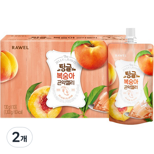 팅글 복숭아 곤약젤리 10개입, 1.3kg, 2개