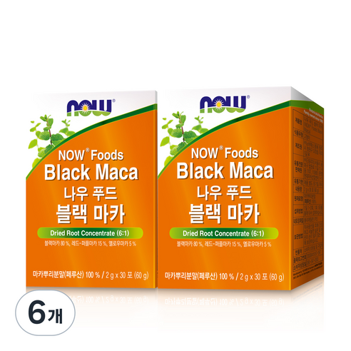 나우푸드 블랙마카, 60g, 6개