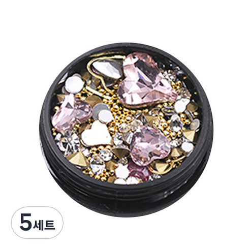 하트 쥬얼리 네일파츠, 02, 5개