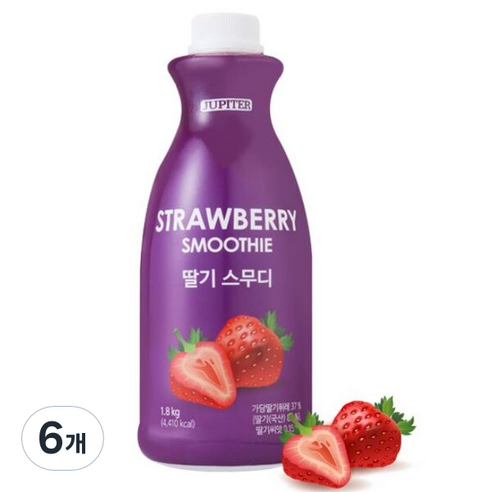 쥬피터 딸기스무디 1.8kg, 6개, 1.8L