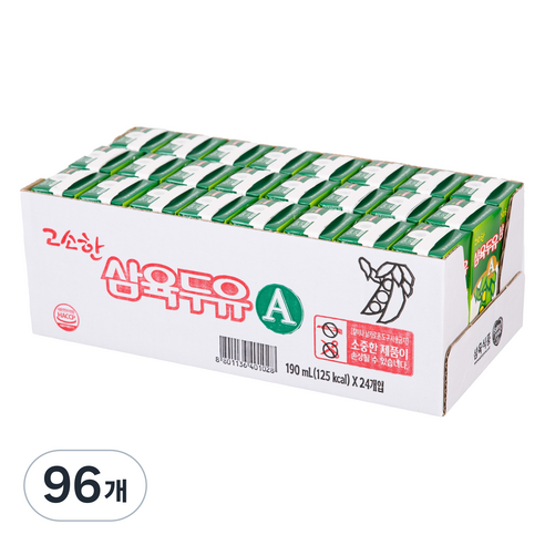삼육두유 고소한맛A 두유, 190ml, 96개