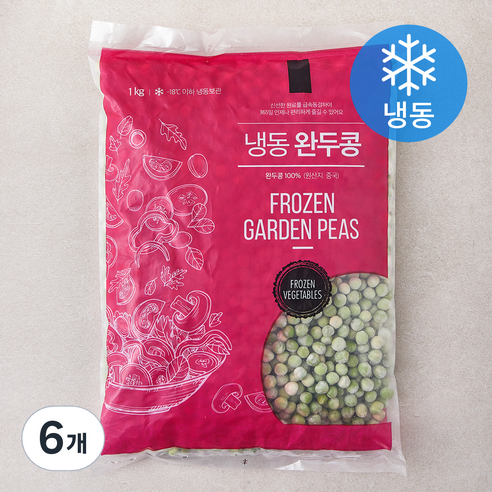 글로벌냉동식품 완두콩 (냉동), 6개, 1kg