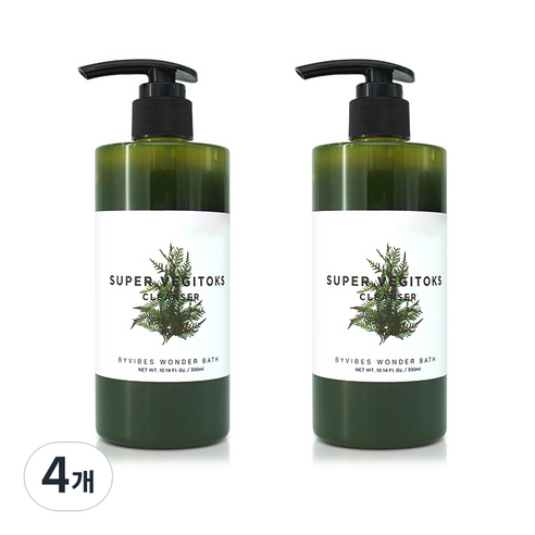 원더바스 슈퍼 베지톡스 클렌저 그린, 300ml, 4개