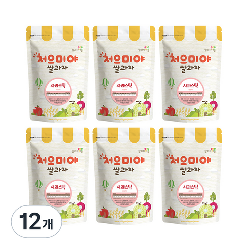 쌀과자마을 처으미야 스틱 과자, 사과, 12개, 40g