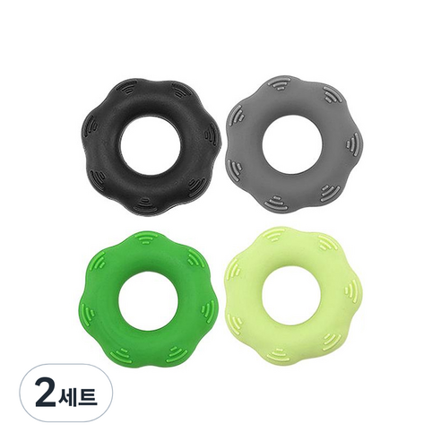 알럽핏 실리콘 손지압 그립 링 4종세트, 2세트, 랜덤 발송