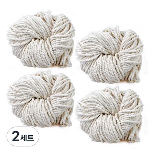 뉴트럴 마크라메 실 120합 4p 세트, 무지, 8개