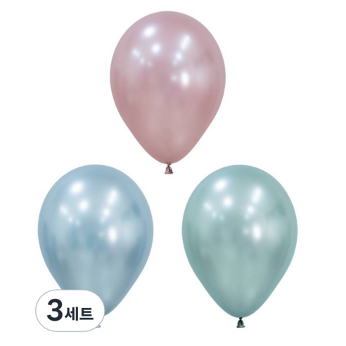 셈퍼텍스 30cm 실크 풍선 3종 x 10p 세트, 핑크블로썸, 아크틱블루, 쿨민트, 3세트