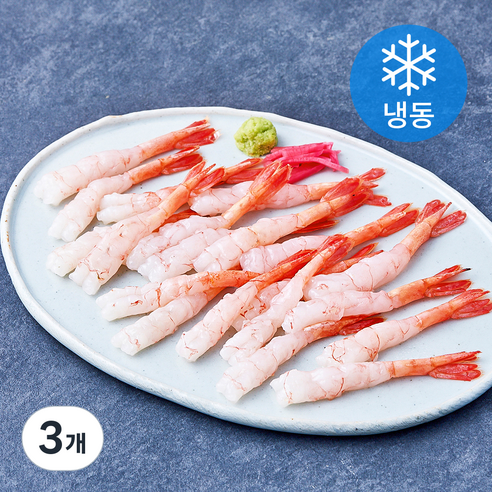 북방도화새우살 포장횟감 20미 (냉동), 3개, 95g(3L)