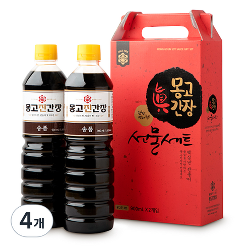몽고진간장 송품 선물세트 3호, 900ml, 4개