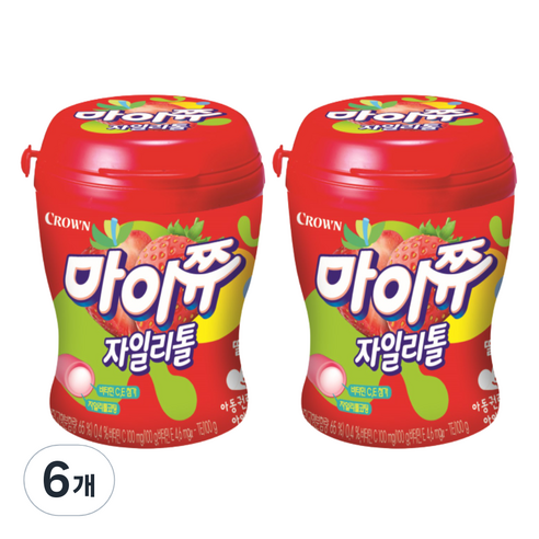 크라운 마이쮸 용기 딸기, 110g, 6개