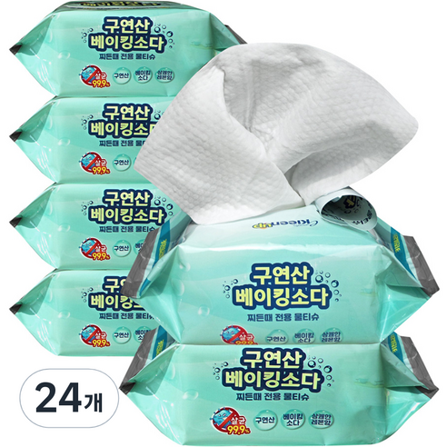 에피타클린업 구연산 베이킹소다 찌든때 전용 물티슈, 20개입, 24개