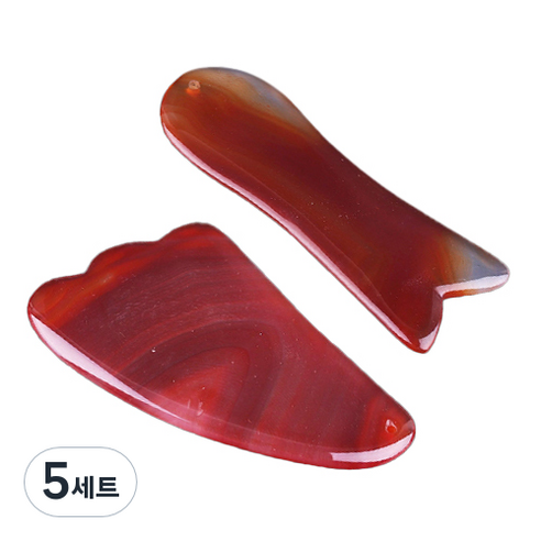 적옥 마사지 나진 괄사 날개 + 물고기 세트 NJ009, 적색, 5세트