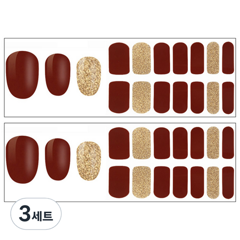 CICILOVE 글리터 풀패치 네일 스티커, JK-002, 3세트