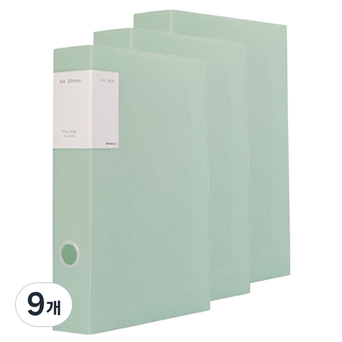 알로데 파스텔 문서 보관 파일 케이스 55mm, TYPE 04 그린, 9개