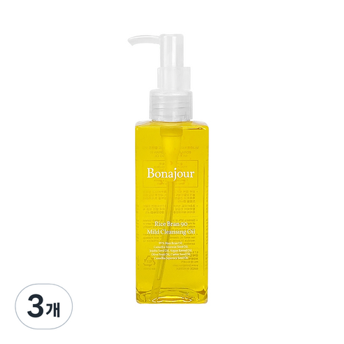 보나쥬르 비건 라이스 브랜 90 클렌징오일, 200ml, 3개